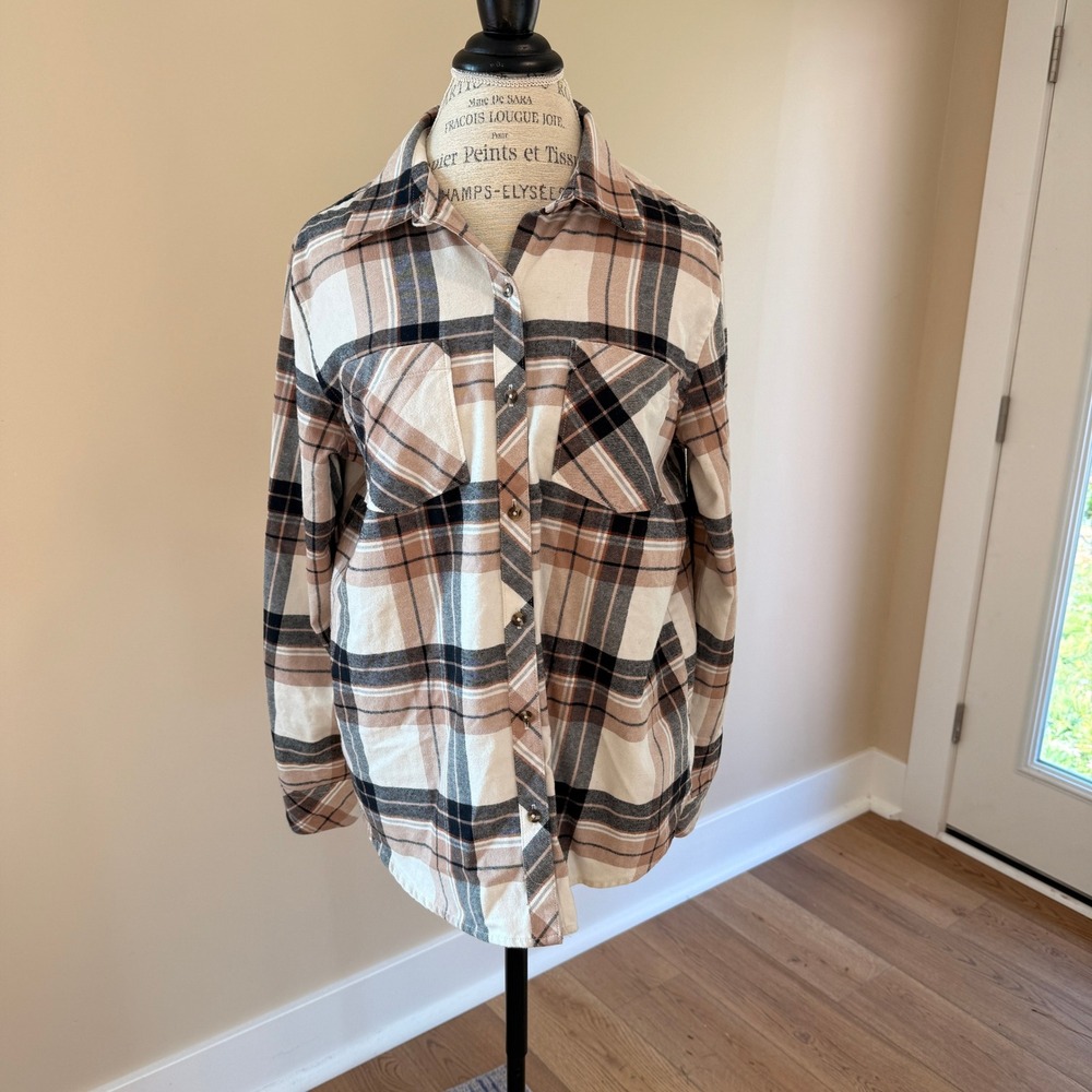 Natural Reflections Women's Brown Plaid Flannel Size L‎